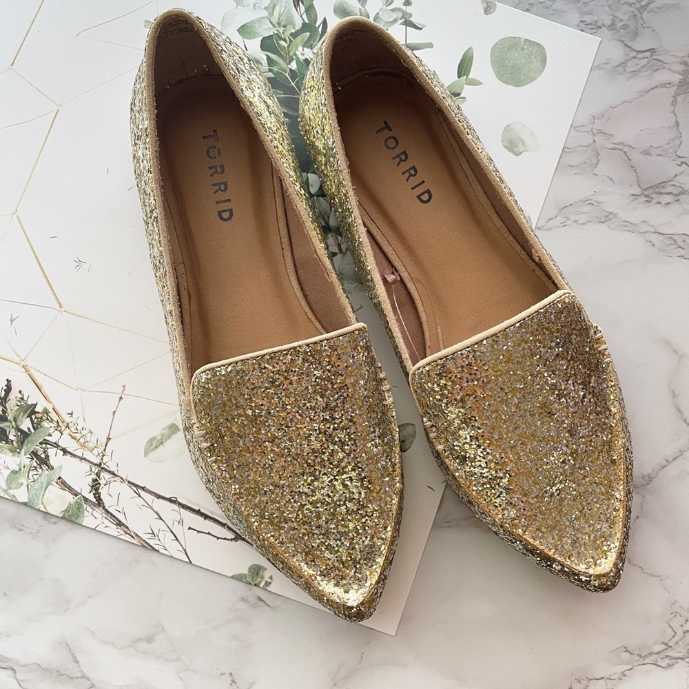 Torrid Glittered Loafers Flats Shoes 7 8 wide - Picture 4 of 12